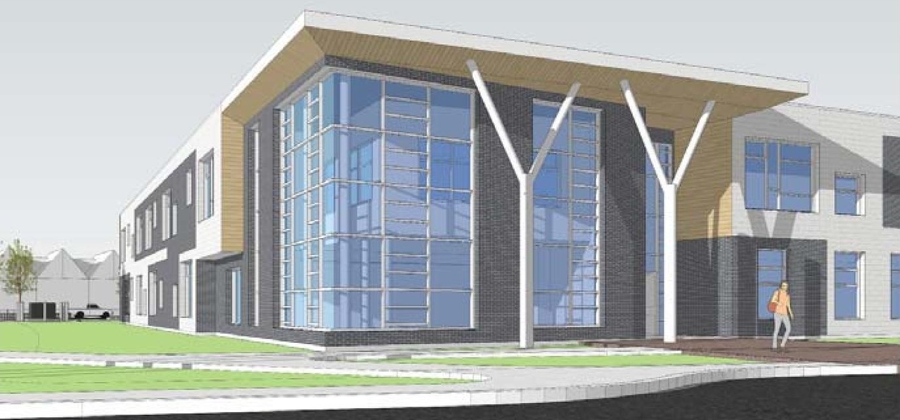 Rendering of building from page 17 of the file '2024-01-19 - Urban Design Brief - D07-12-23-0102'