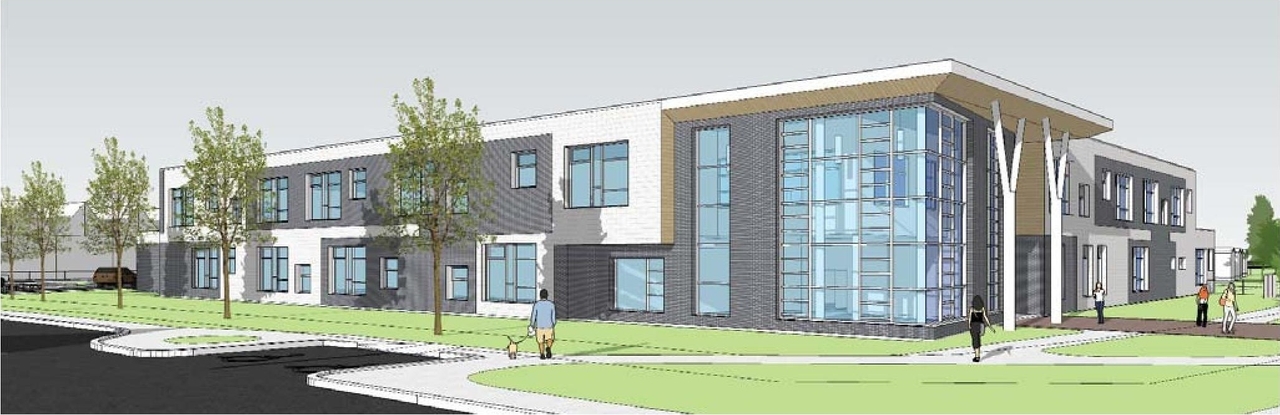 Rendering of building from page 17 of the file '2024-01-19 - Urban Design Brief - D07-12-23-0102'