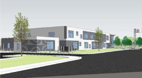 Rendering of building from page 21 of the file '2024-01-19 - Urban Design Brief - D07-12-23-0102'