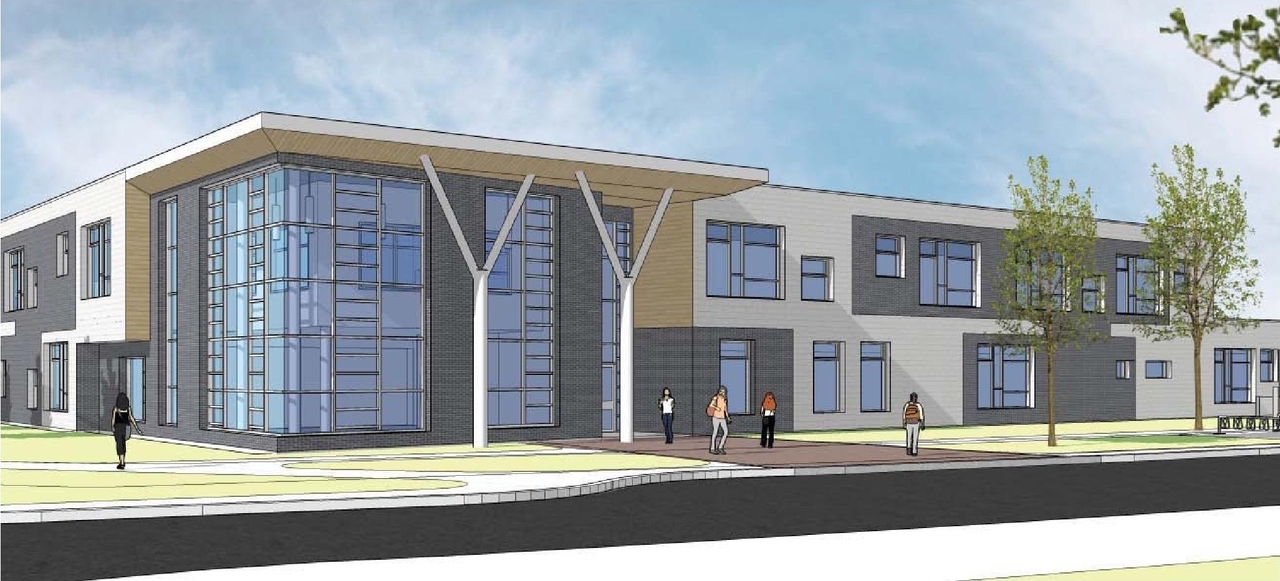 Rendering of building from page 21 of the file '2024-01-19 - Urban Design Brief - D07-12-23-0102'