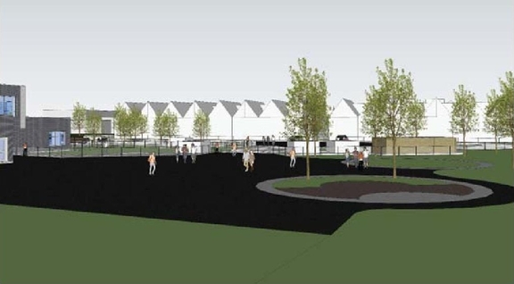 Rendering of building from page 21 of the file '2024-01-19 - Urban Design Brief - D07-12-23-0102'