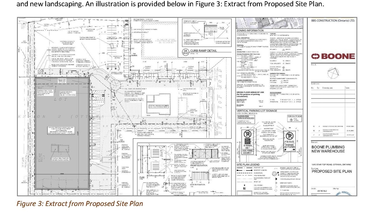 Construction site plan for project from page 4 of the file '2023-08-09 - Planning and Design Brief - D07-12-23-0107'