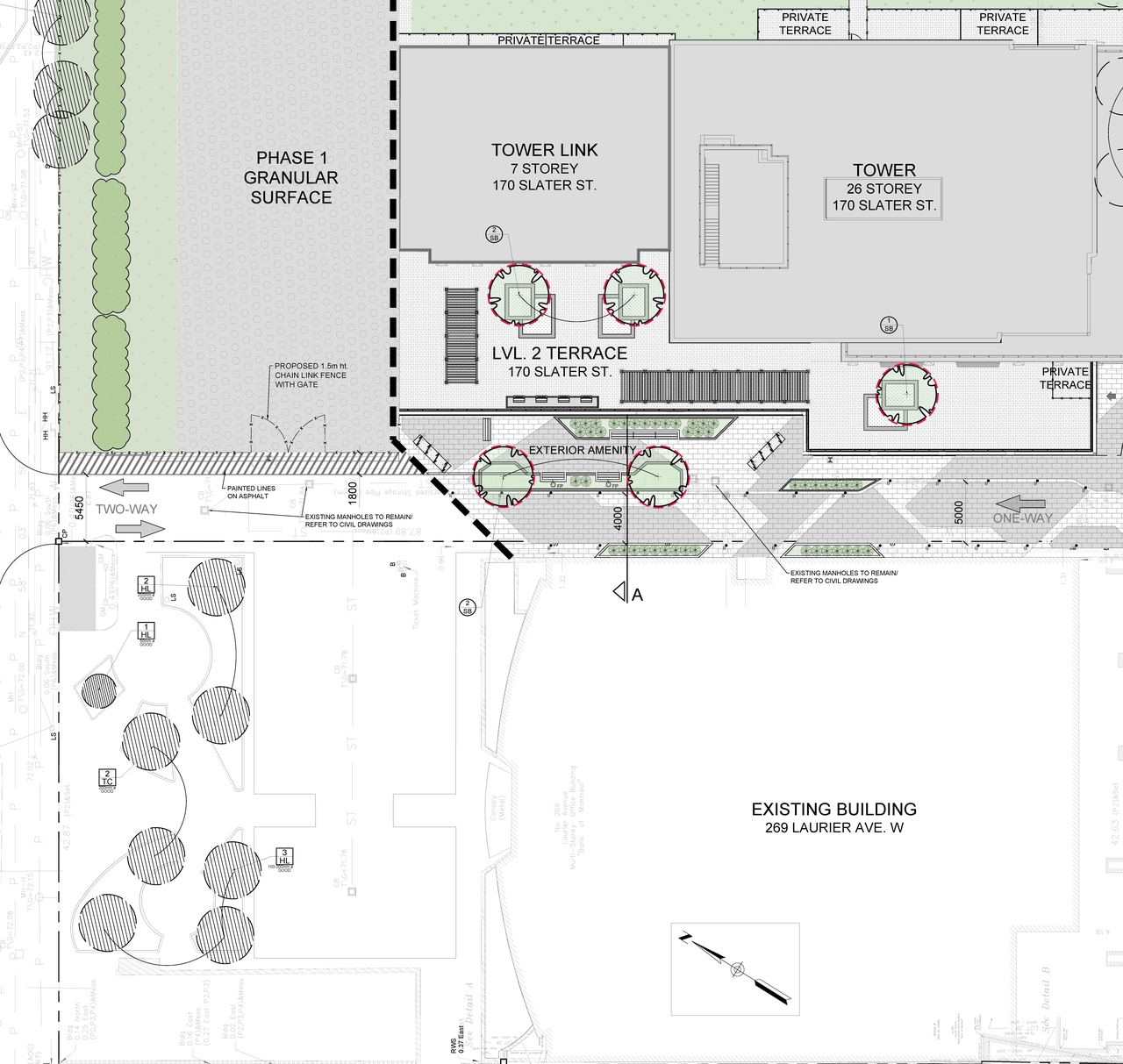 Construction site plan for project from page 12 of the file '2024-05-09 - UDRP report - D07-12-24-0026'