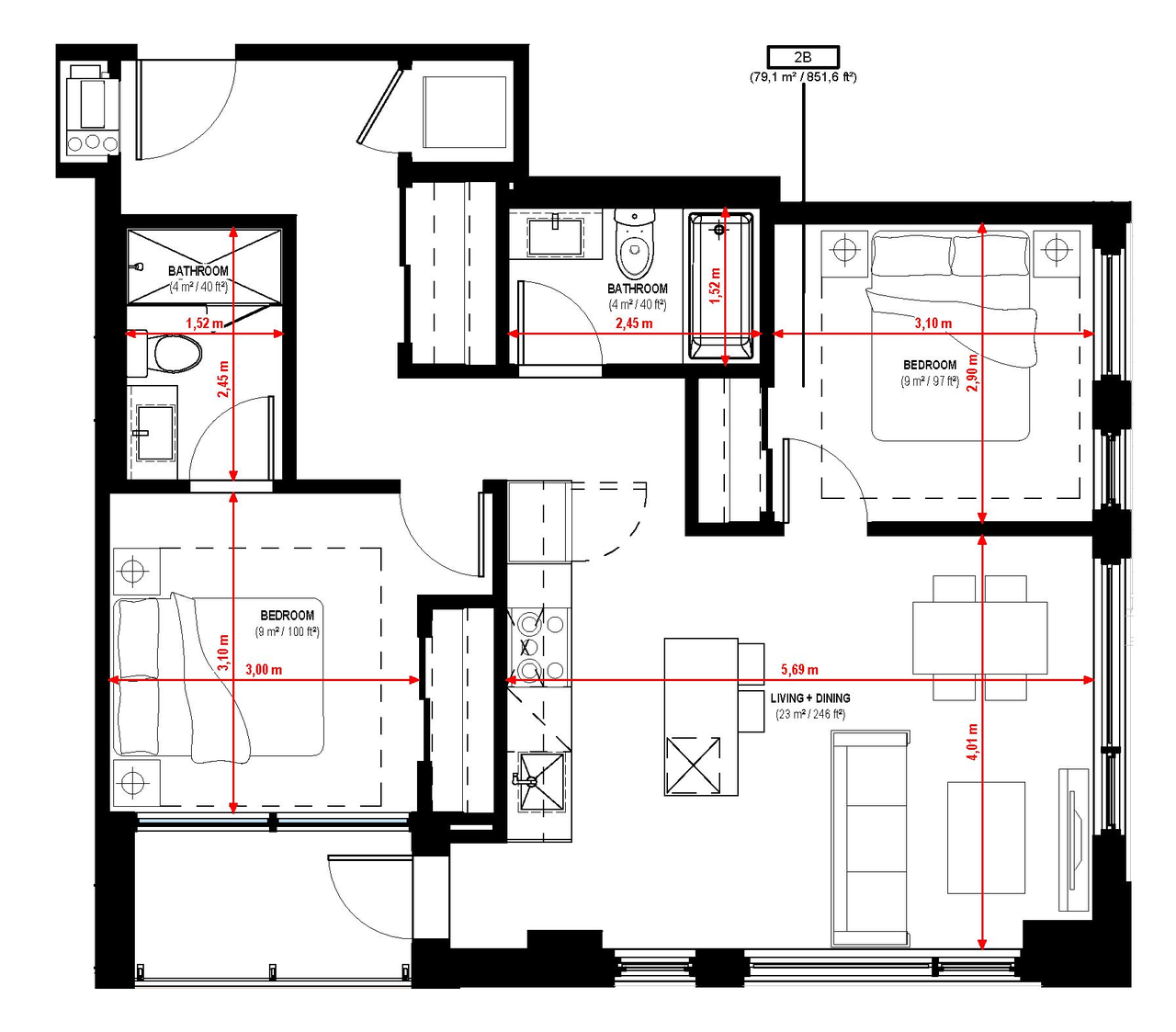 Floor plan for project from page 36 of the file '2024-05-09 - UDRP report - D07-12-24-0026'