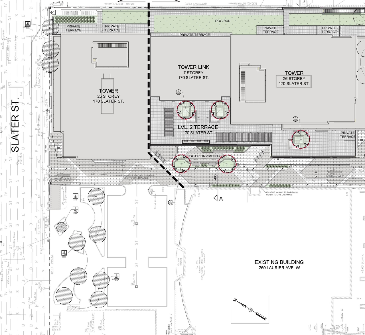 Construction site plan for project from page 39 of the file '2024-05-09 - UDRP report - D07-12-24-0026'