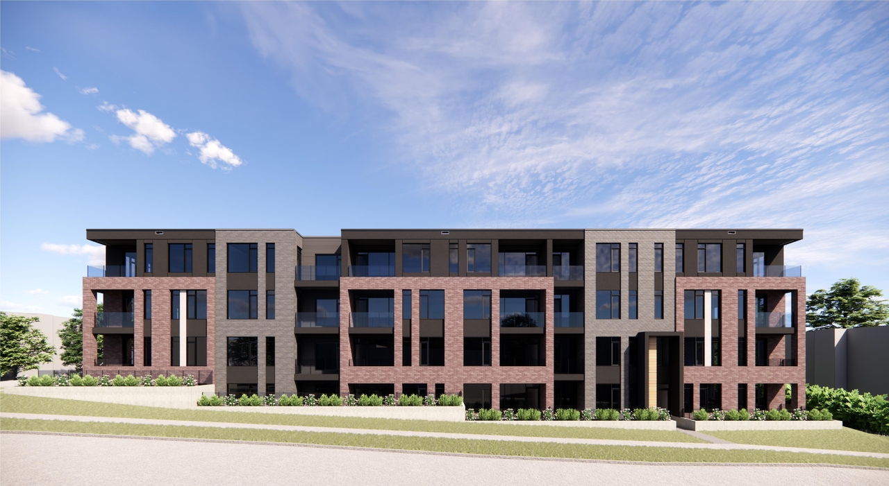 Rendering of building from page 10 of the file '2025-02-11 - Design Brief - D02-02-24-0041 and D07-12-24-0037'