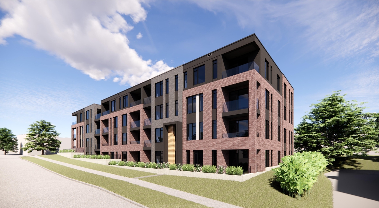 Rendering of building from page 11 of the file '2025-02-11 - Design Brief - D02-02-24-0041 and D07-12-24-0037'