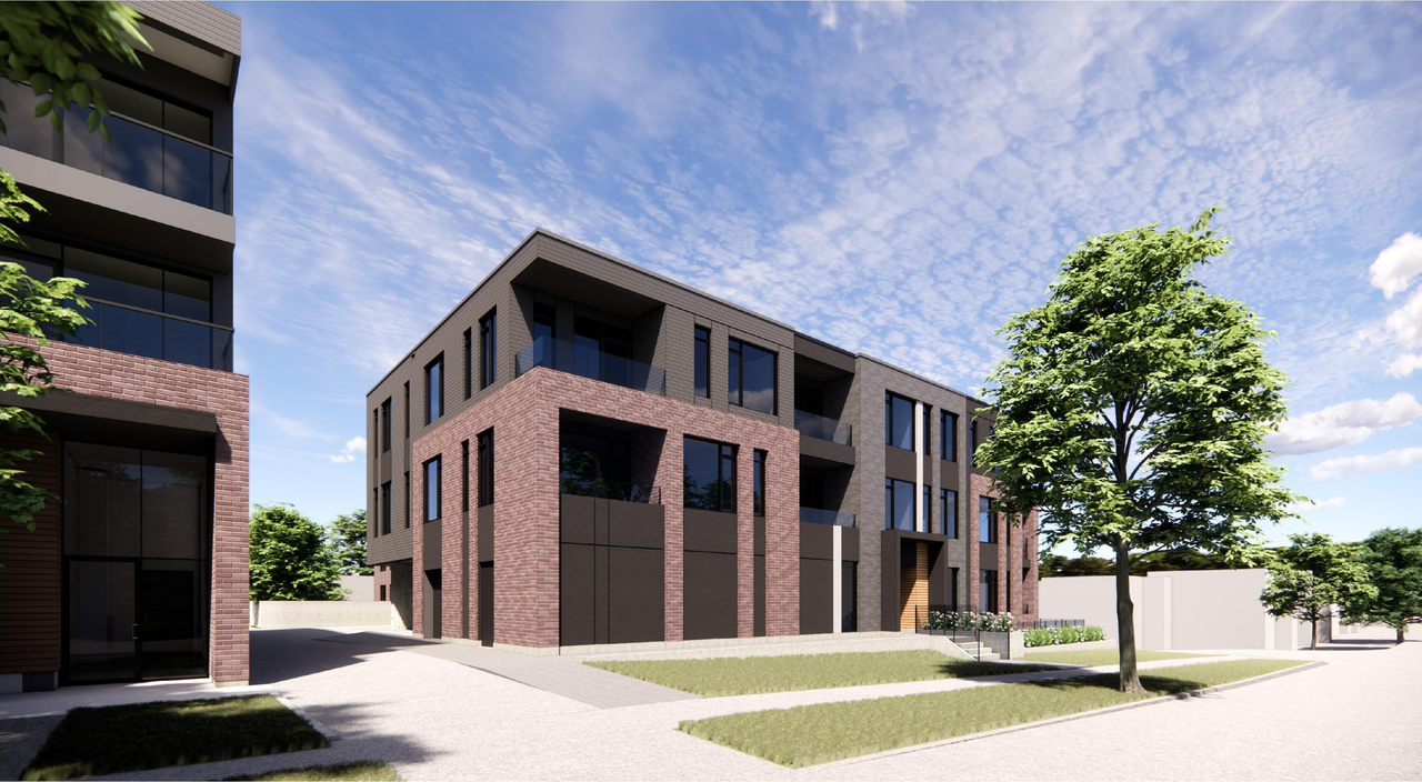 Rendering of building from page 9 of the file '2025-02-11 - Design Brief - D02-02-24-0041 and D07-12-24-0037'
