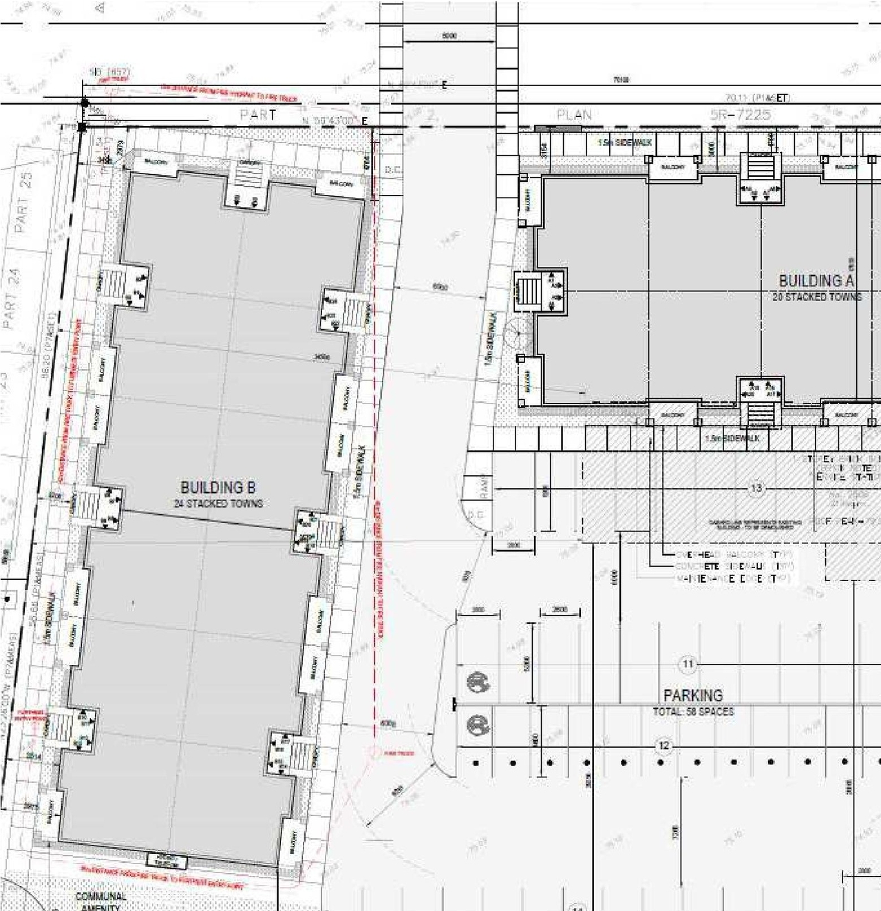 Construction site plan for project from page 10 of the file '2024-06-20 - Design Brief - D07-12-24-0038'