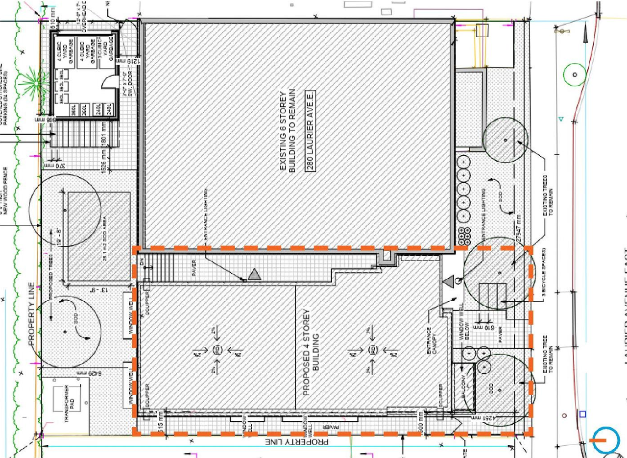 Construction site plan for project from page 8 of the file '2024-06-17 - Design Brief - D07-12-24-0042'
