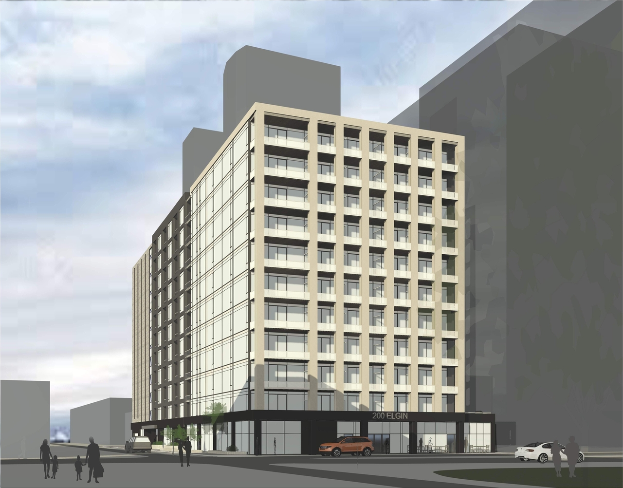 Rendering of building from page 4 of the file '2024-06-24 - Floor Plans - D07-12-24-0044'