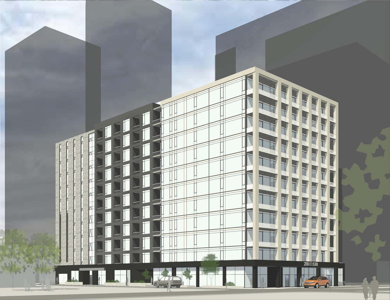 Rendering of building from page 4 of the file '2024-06-24 - Floor Plans - D07-12-24-0044'