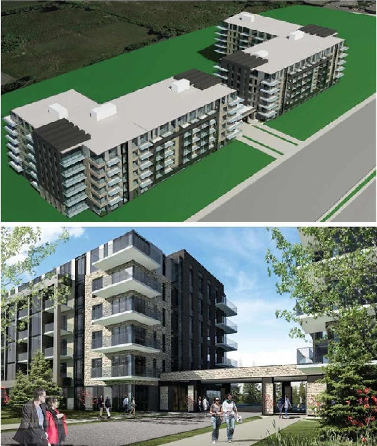 Rendering of building from page 27 of the file '2024-06-26 - Urban Design Brief - D07-12-24-0045'