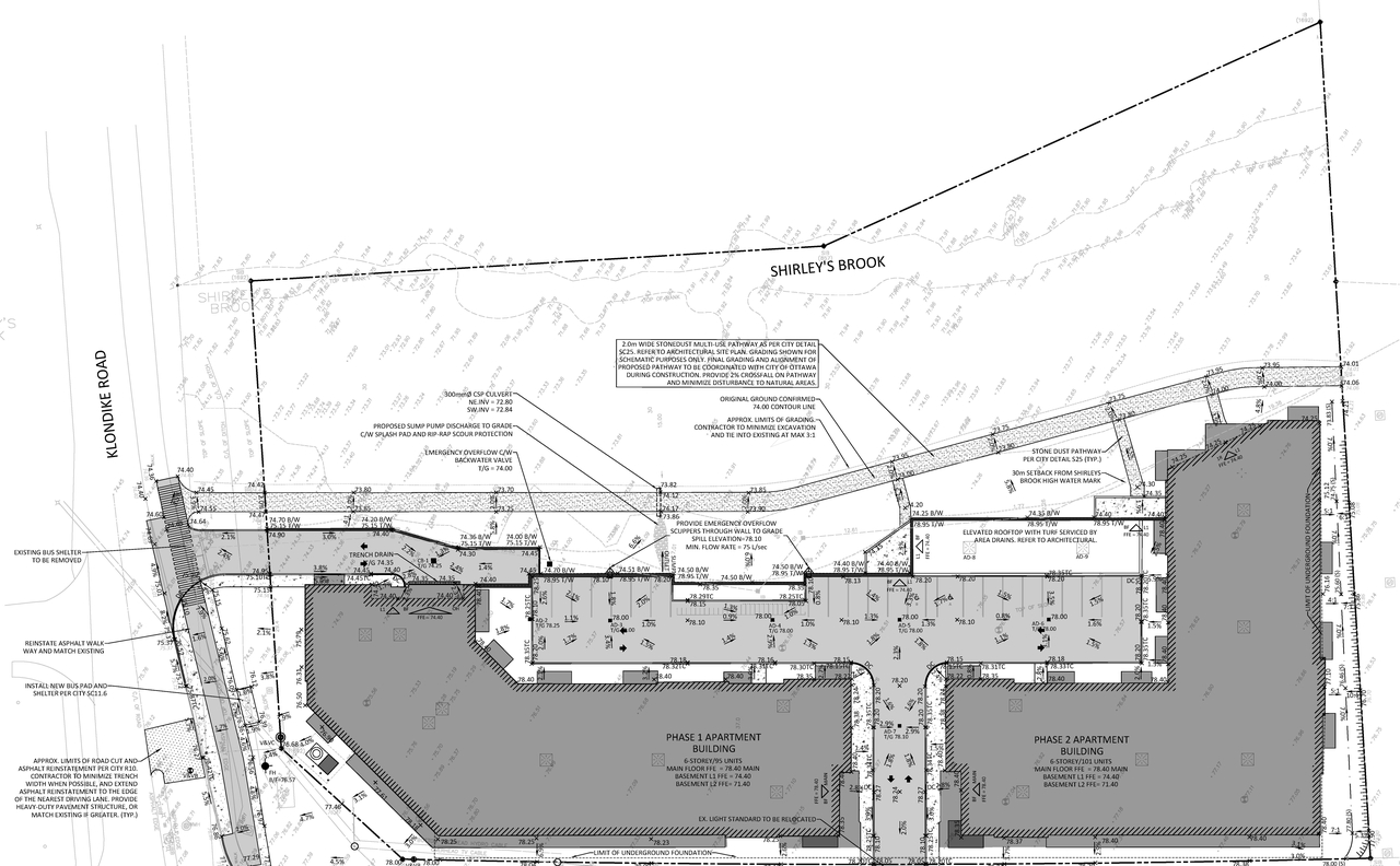 Construction site plan for project from page 46 of the file '2024-06-26 - Urban Design Brief - D07-12-24-0045'