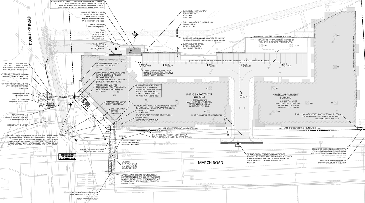 Construction site plan for project from page 48 of the file '2024-06-26 - Urban Design Brief - D07-12-24-0045'