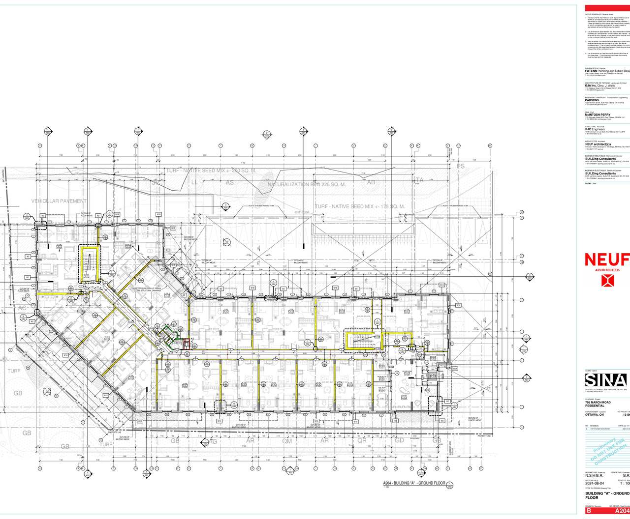 Construction site plan for project from page 59 of the file '2024-06-26 - Urban Design Brief - D07-12-24-0045'