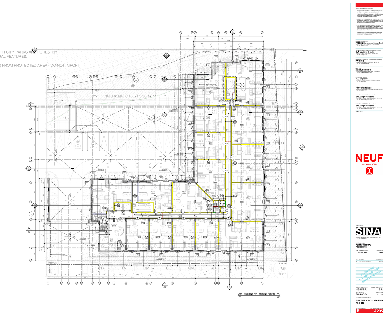 Construction site plan for project from page 60 of the file '2024-06-26 - Urban Design Brief - D07-12-24-0045'