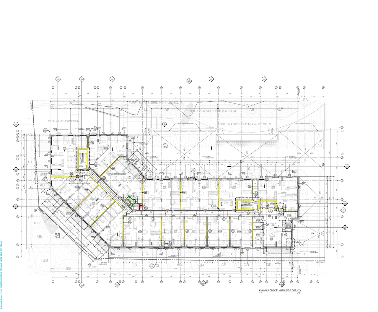 Construction site plan for project from page 5 of the file '2024-06-26 - Floor plans and Parking Garage Plans - D07-12-24-0045'