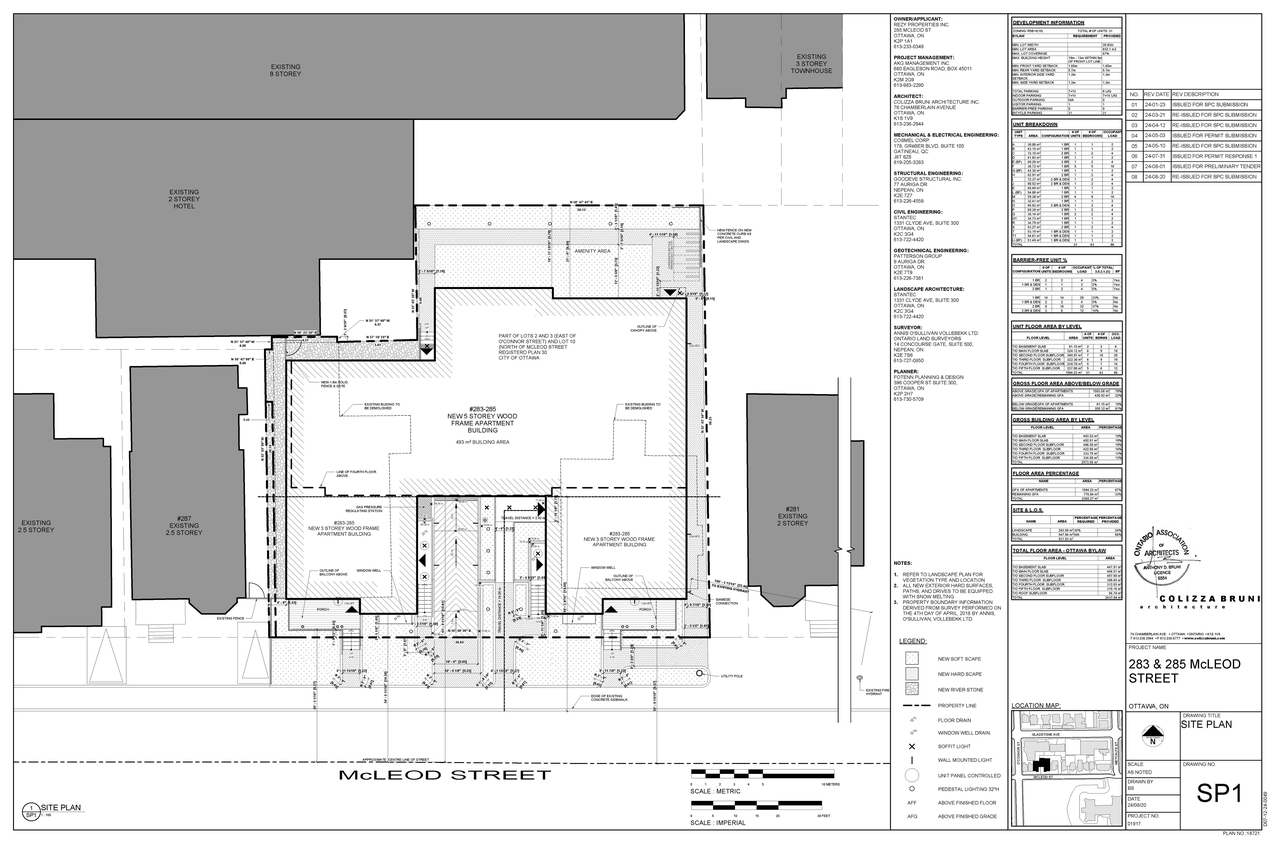 Construction site plan for project from page 1 of the file '2024-08-23 - Site and Floor Plans - D07-12-24-0049'