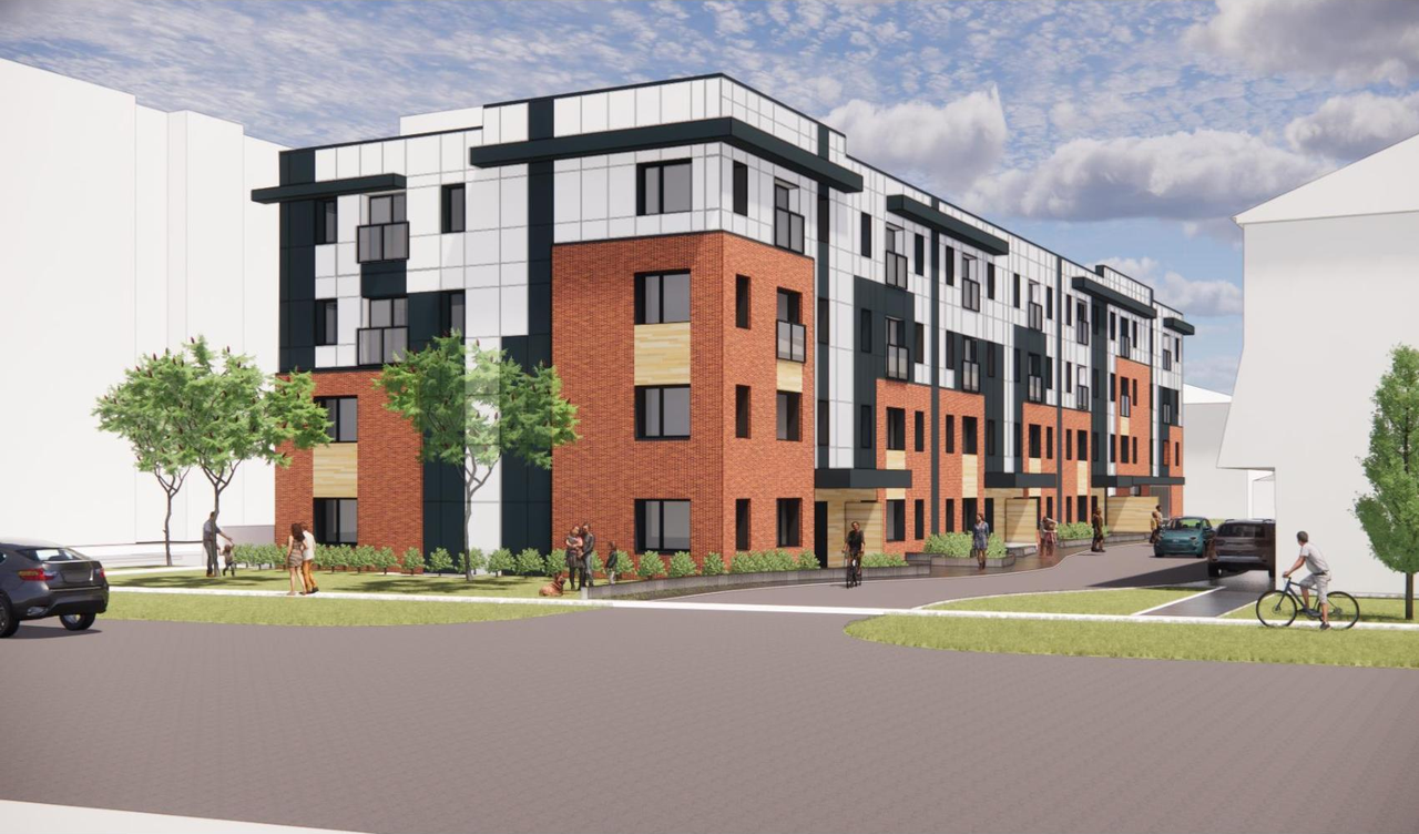 Rendering of building from page 1 of the file '2024-08-13 - Urban Design Brief - D07-12-24-0061'