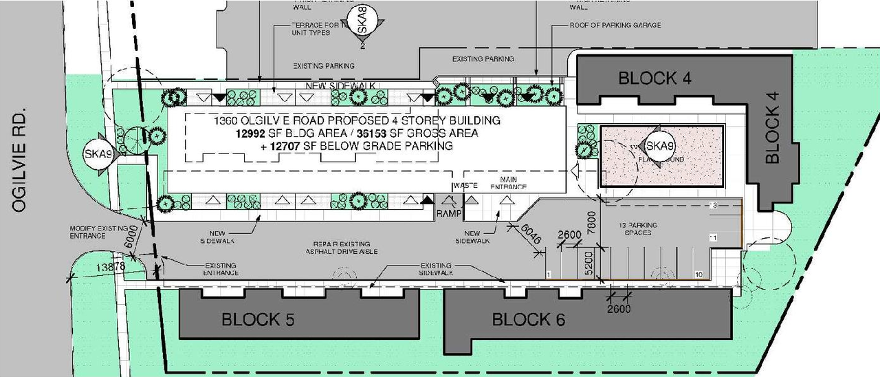 Construction site plan for project from page 16 of the file '2024-08-13 - Urban Design Brief - D07-12-24-0061'