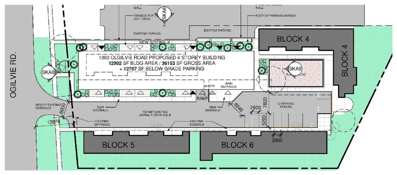 Construction site plan for project from page 16 of the file '2024-08-13 - Urban Design Brief - D07-12-24-0061'