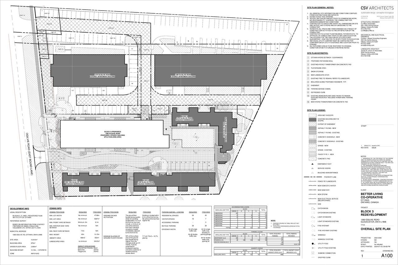 Construction site plan for project from page 1 of the file '2024-08-13 - Site and Floor Plans - D07-12-24-0061'