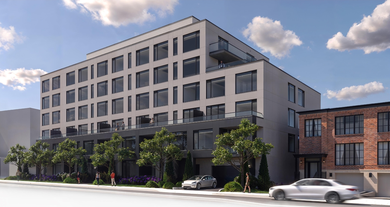 Rendering of building from page 23 of the file '2024-08-20 - Updated Design Brief - D07-12-24-0062'