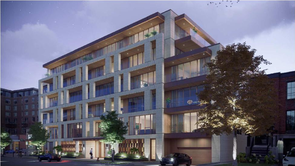 Rendering of building from page 33 of the file '2024-08-09 - Design Brief - D07-12-24-0062'