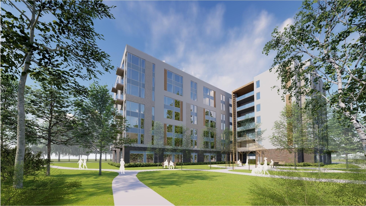 Rendering of building from page 10 of the file '2024-07-29 - Urban Design Brief - D07-12-24-0064'