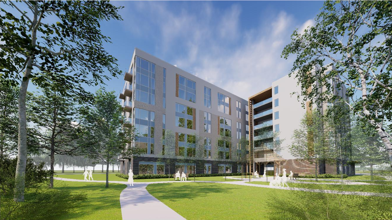 Rendering of building from page 10 of the file '2024-07-29 - Urban Design Brief - D07-12-24-0064'