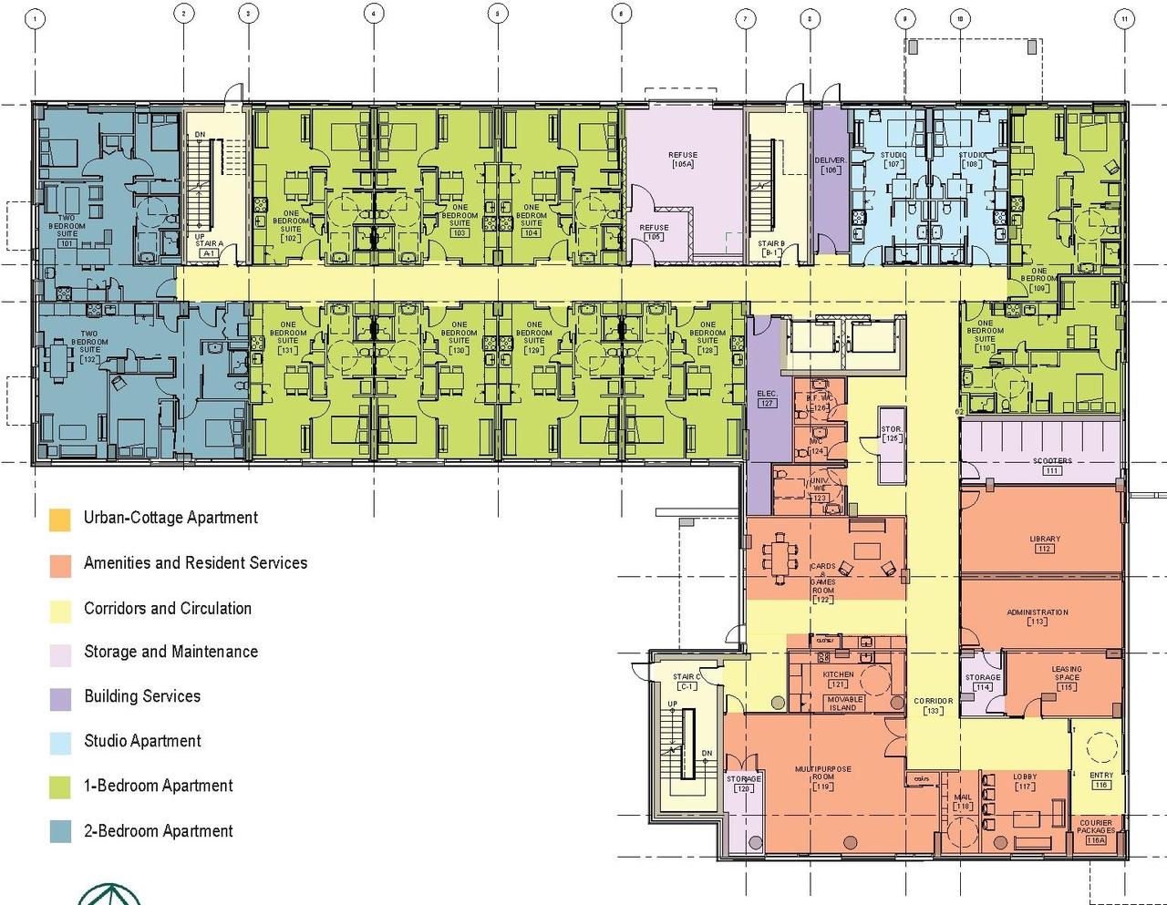 Floor plan for project from page 11 of the file '2024-07-29 - Urban Design Brief - D07-12-24-0064'