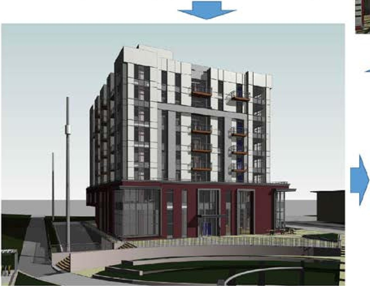 Rendering of building from page 14 of the file '2024-07-24 - Urban Design Brief - D07-12-24-0066'