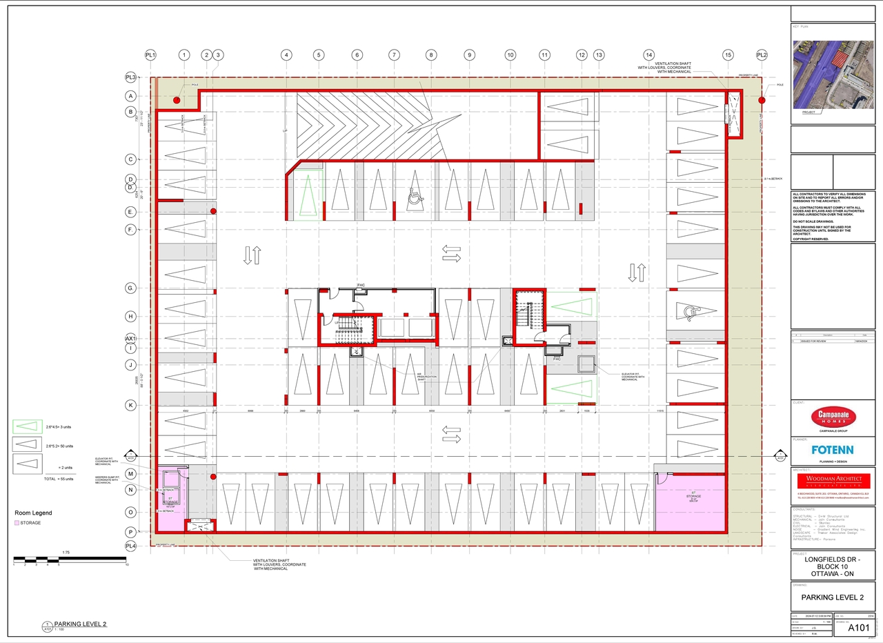 Construction site plan for project from page 1 of the file '2024-07-24 - Floor Plans - D07-12-24-0066'