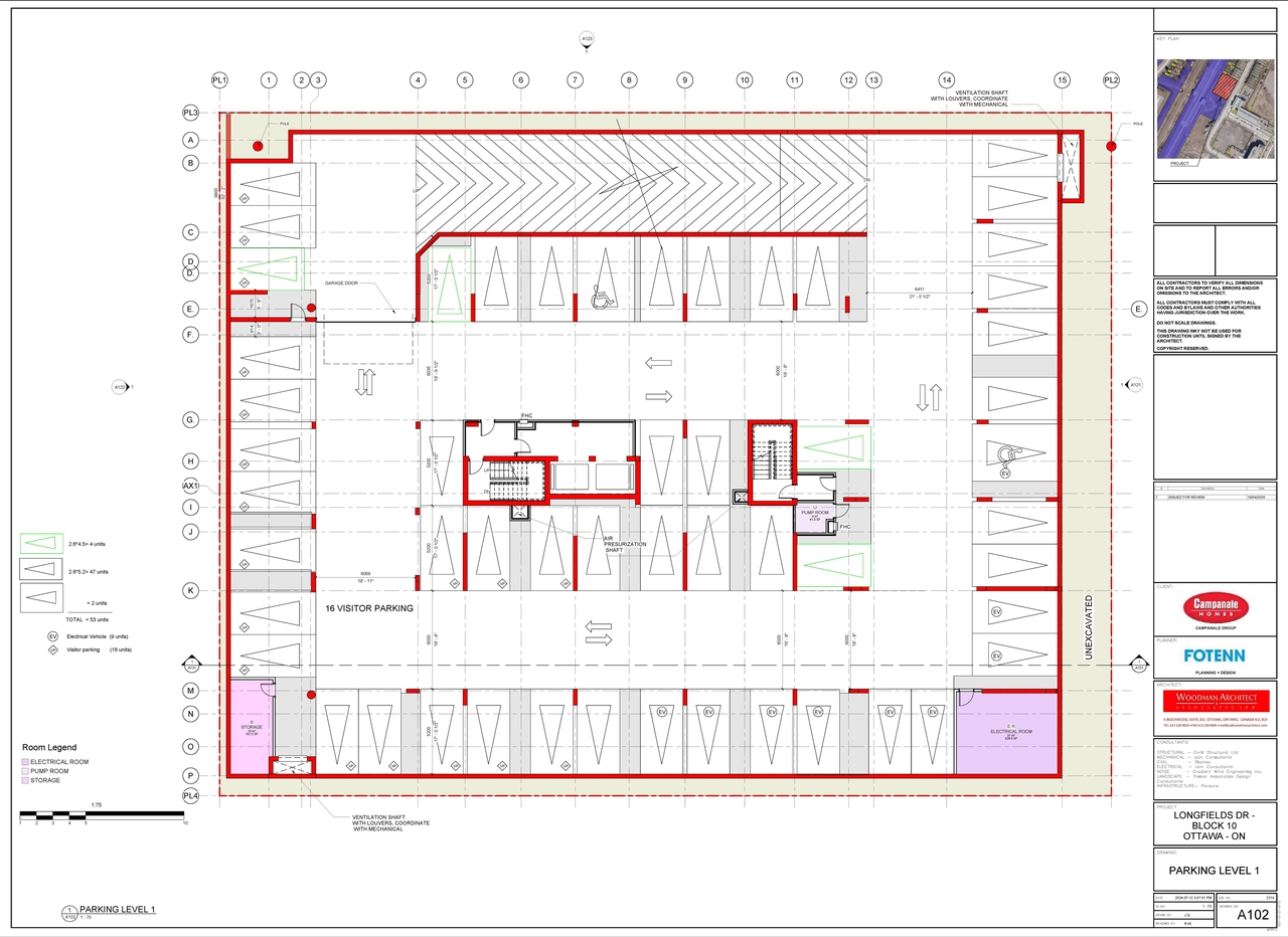 Construction site plan for project from page 2 of the file '2024-07-24 - Floor Plans - D07-12-24-0066'