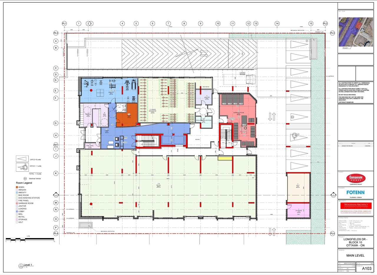 Construction site plan for project from page 3 of the file '2024-07-24 - Floor Plans - D07-12-24-0066'