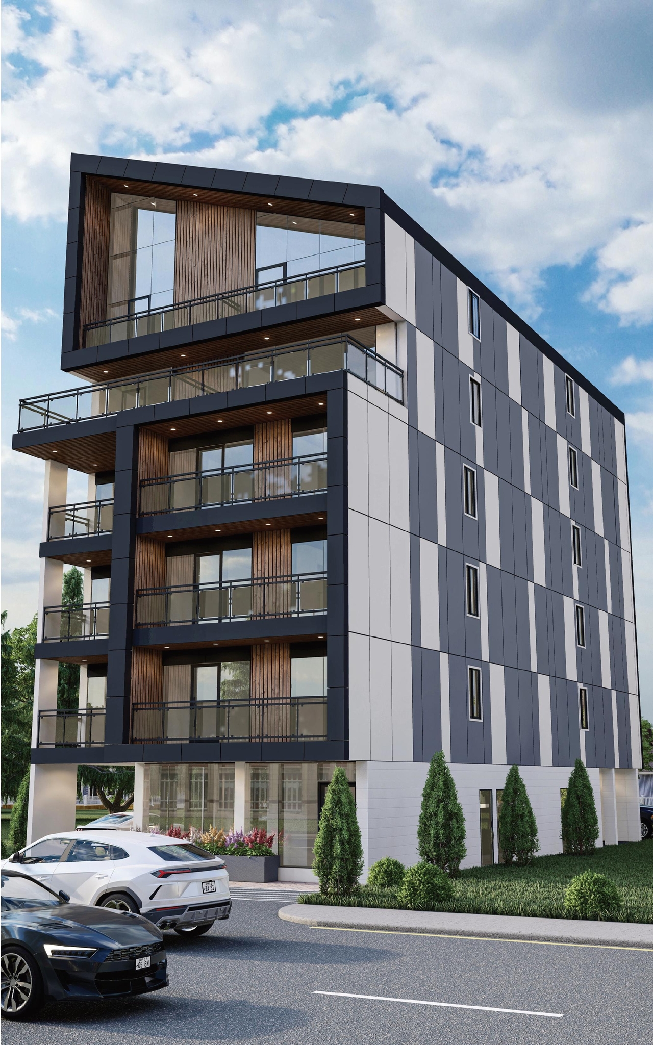 Rendering of building from page 1 of the file '2024-07-23 - Urban Design Brief - D07-12-24-0067'