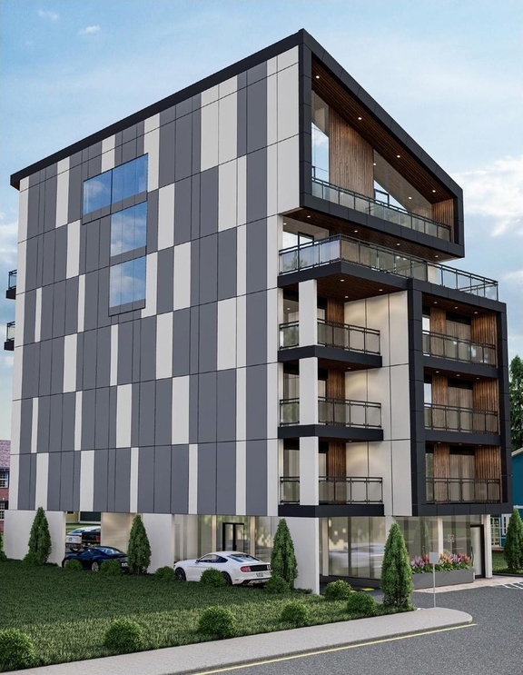 Rendering of building from page 13 of the file '2024-07-23 - Urban Design Brief - D07-12-24-0067'