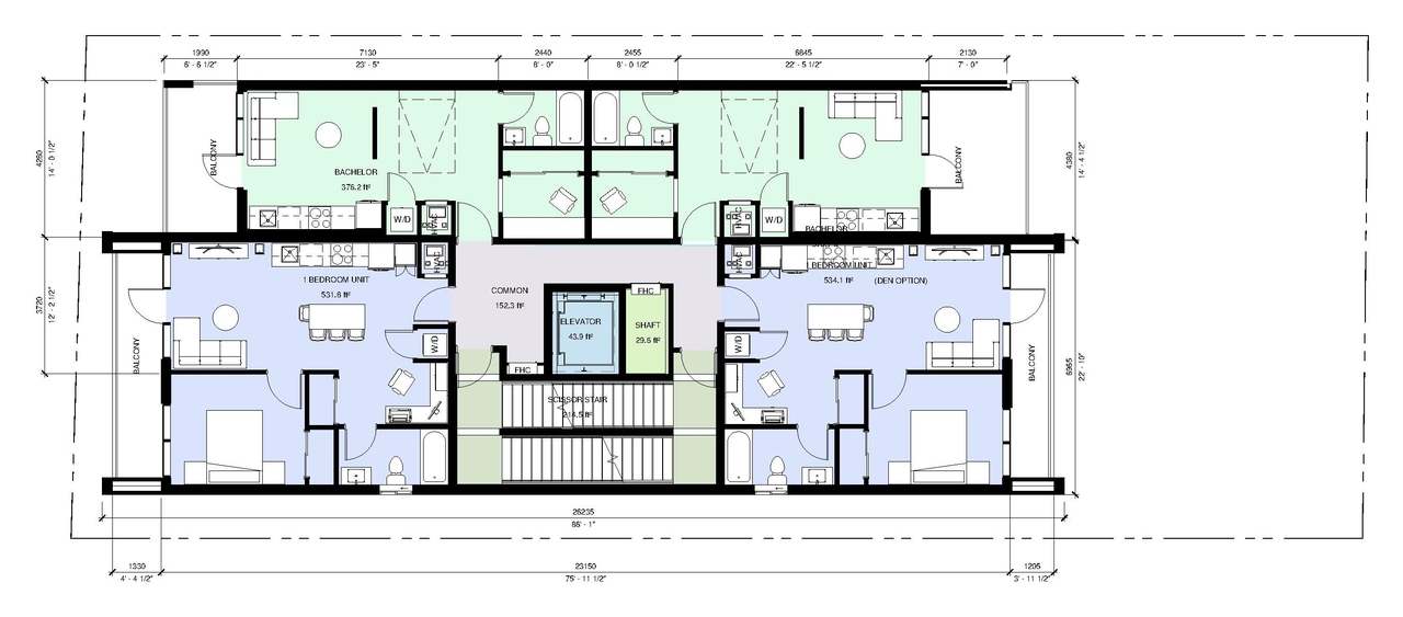 Floor plan for project from page 29 of the file '2024-07-23 - Urban Design Brief - D07-12-24-0067'