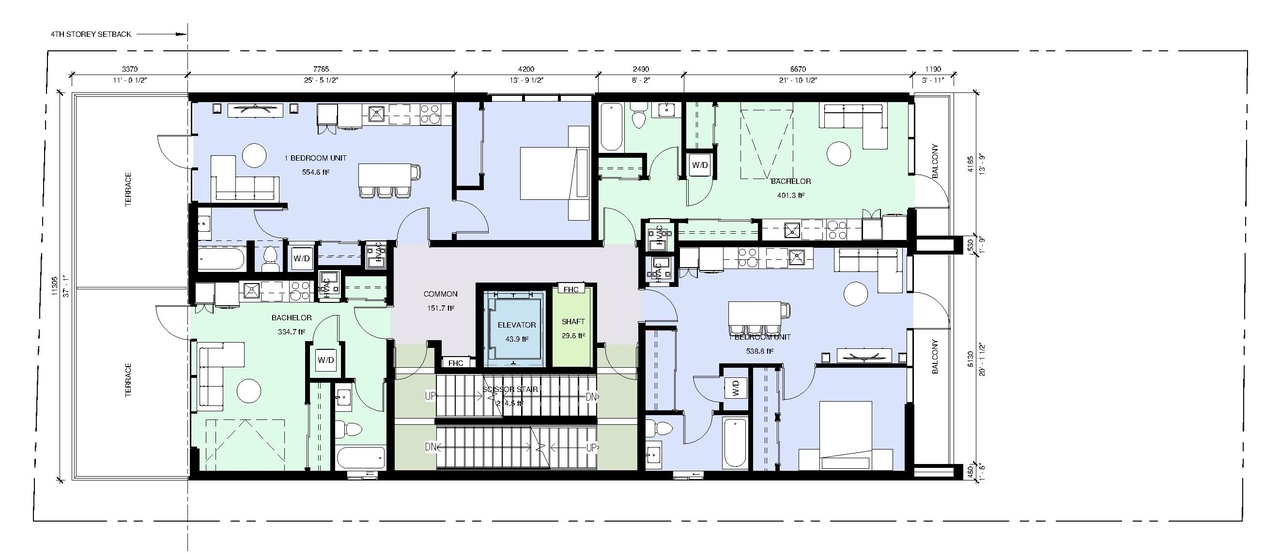 Floor plan for project from page 30 of the file '2024-07-23 - Urban Design Brief - D07-12-24-0067'