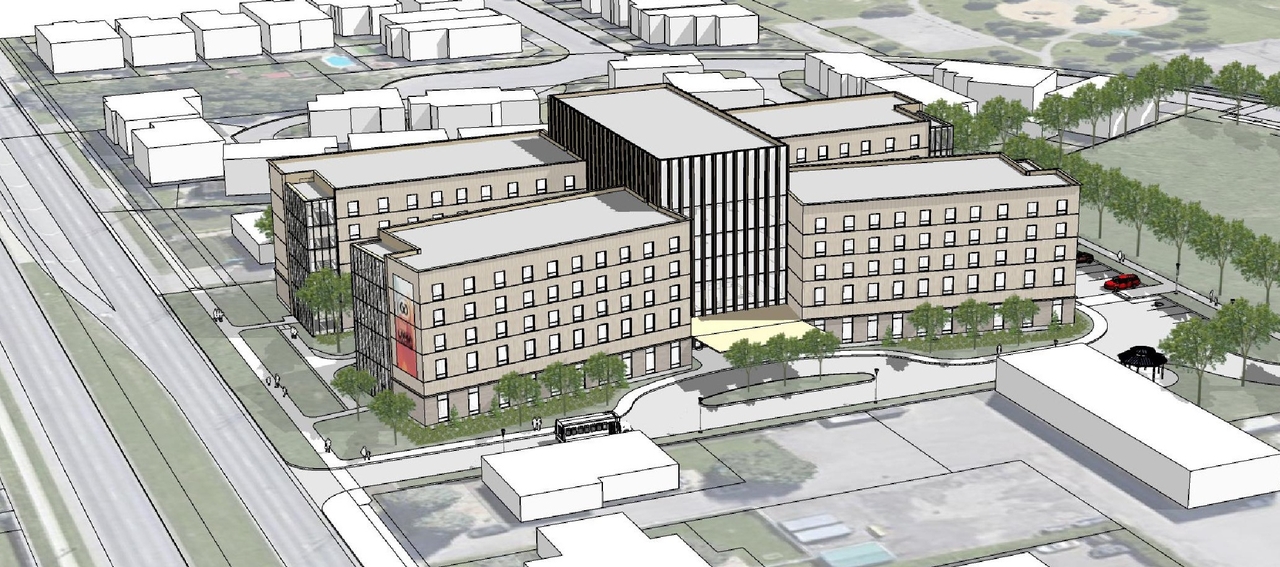 Rendering of building from page 2 of the file '2024-09-04 - Architectural Design Brief - D07-12-24-0068'