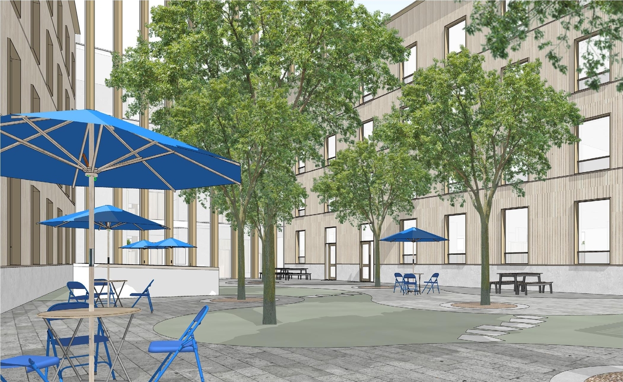 Rendering of building from page 25 of the file '2024-09-04 - Architectural Design Brief - D07-12-24-0068'