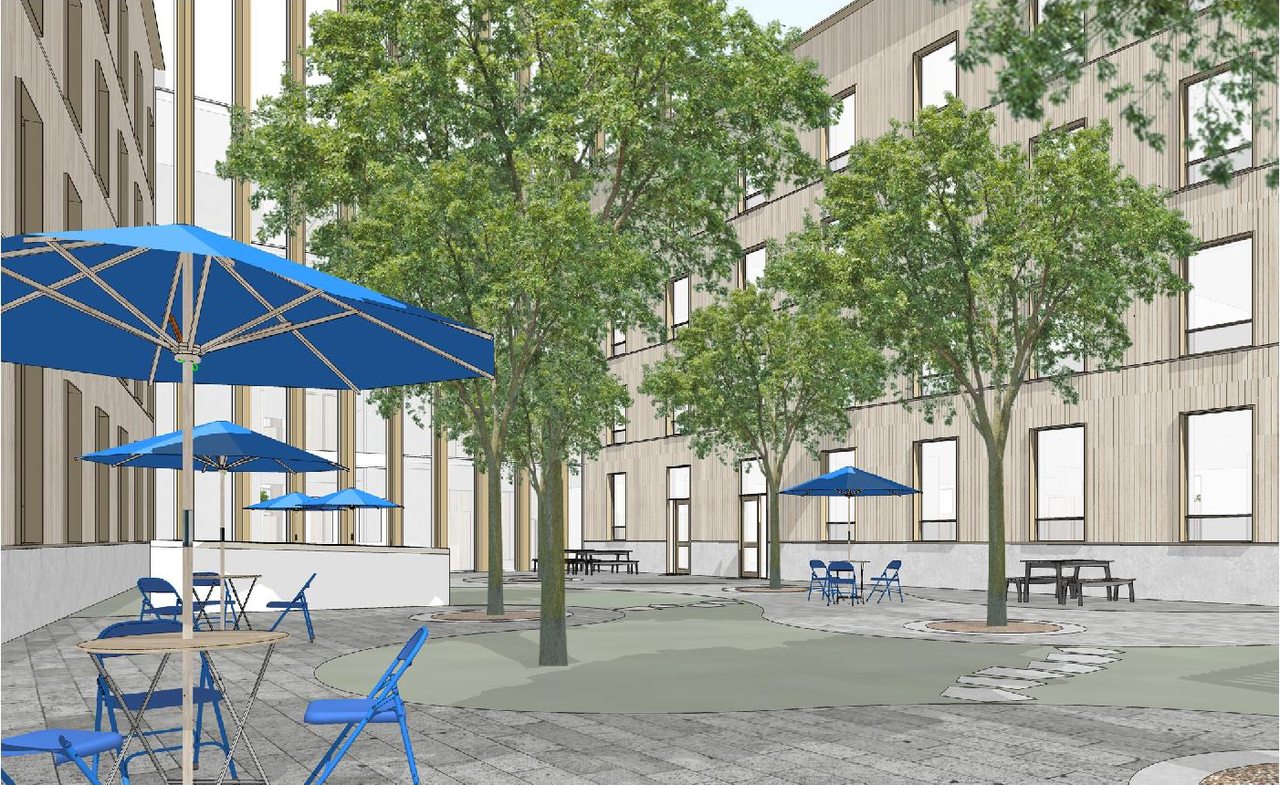 Rendering of building from page 25 of the file '2024-09-04 - Architectural Design Brief - D07-12-24-0068'