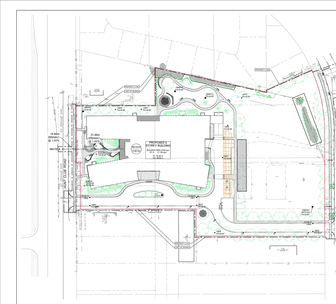 Construction site plan for project from page 67 of the file '2024-09-04 - Design Brief - D07-12-24-0068'