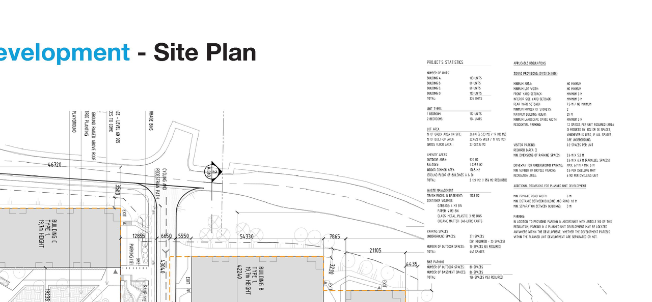 Construction site plan for project from page 21 of the file '2024-07-25 - Urban Design Brief - D07-12-24-0069'