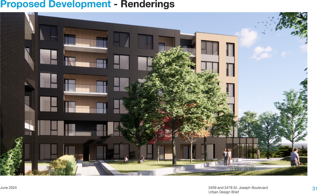 Rendering of building from page 31 of the file '2024-07-25 - Urban Design Brief - D07-12-24-0069'