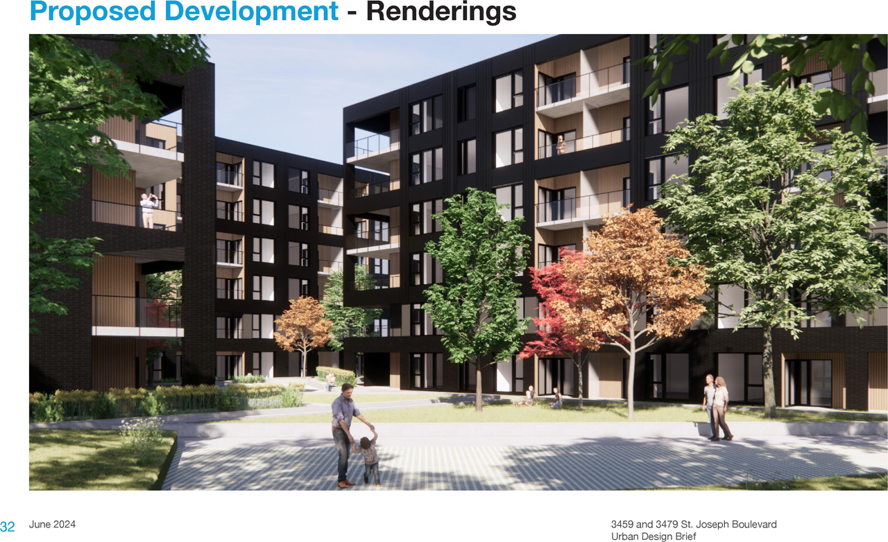 Rendering of building from page 32 of the file '2024-07-25 - Urban Design Brief - D07-12-24-0069'