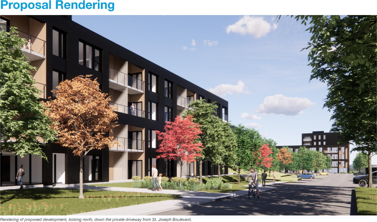 Rendering of building from page 6 of the file '2024-07-25 - Urban Design Brief - D07-12-24-0069'