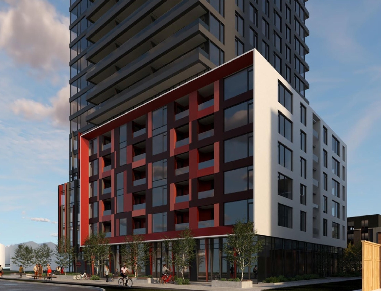 Rendering of building from page 20 of the file '2024-11-04 - Design Brief - D07-12-24-0072'