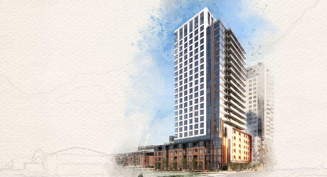 Rendering of building from page 21 of the file '2024-11-04 - Design Brief - D07-12-24-0072'